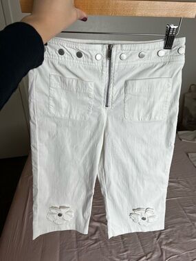 Mango White Denim Waistband with Branded Label